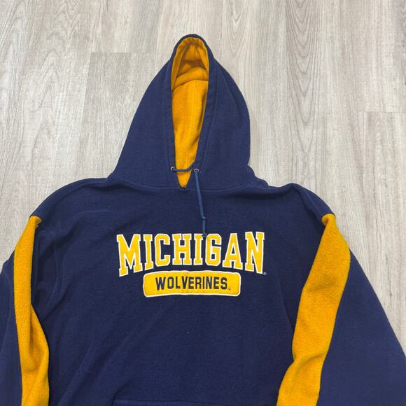 Vintage Michigan Wolverines Hoodie Men's Extra Large XL Sweatshirt Umich Fleece - Picture 2 of 6